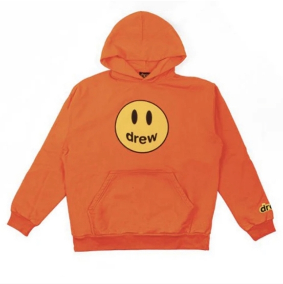 drew house Tops - Drew House Orange Mascot Hoodie size large orange and yellow sweatshirt